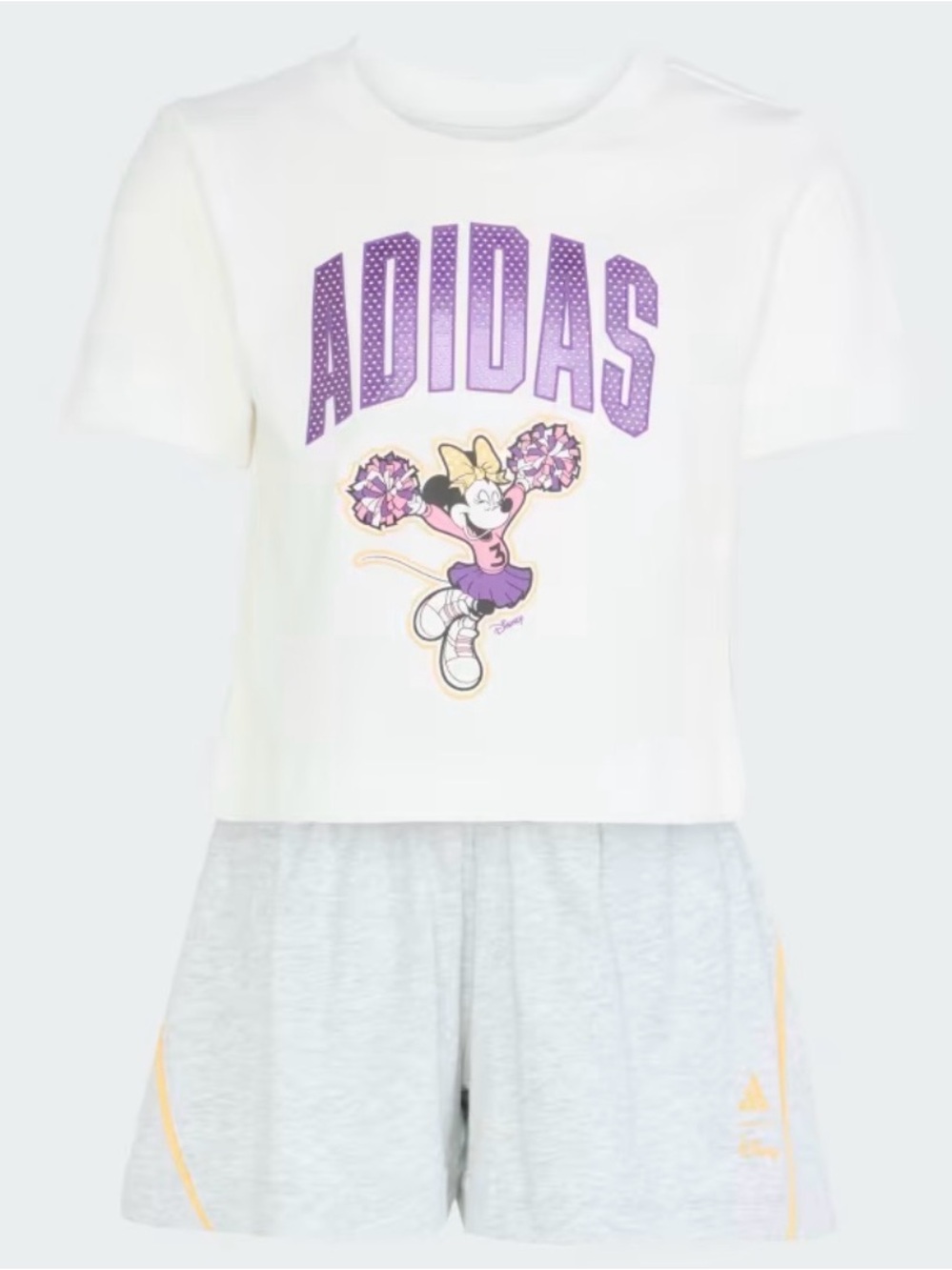 ADIDAS DISNEY MINNIE MOUSE T-SHIRT Shorts SET Kids Size Small Girls 9 - 10